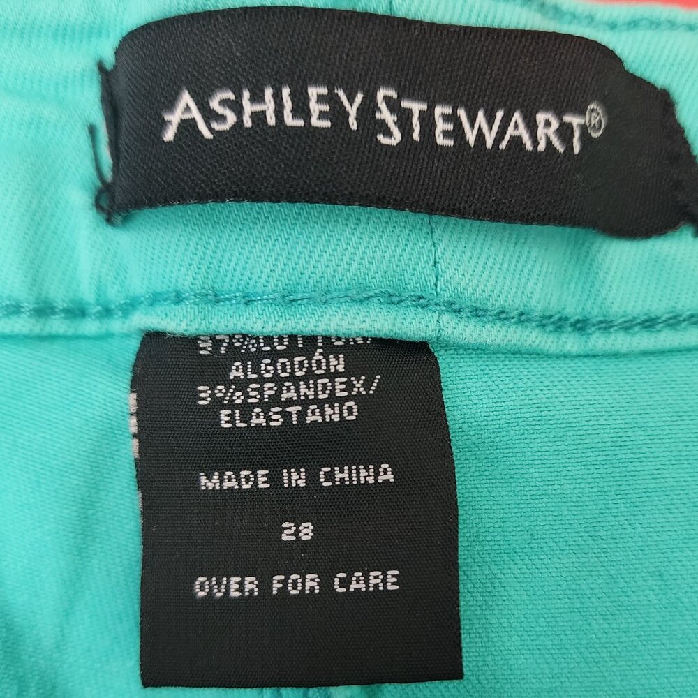 Ashley Stewart - Women's Plus Denim Mint Green Shorts Size 28 - Picture 6 of 7
